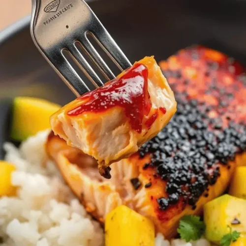 BBQ Salmon Bowls with Mango Avocado Salsa