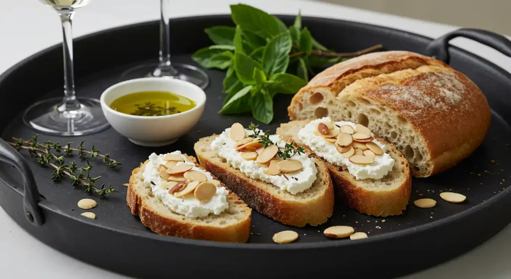 Paloma Greenville Bread with Ricotta and Marcona Almonds