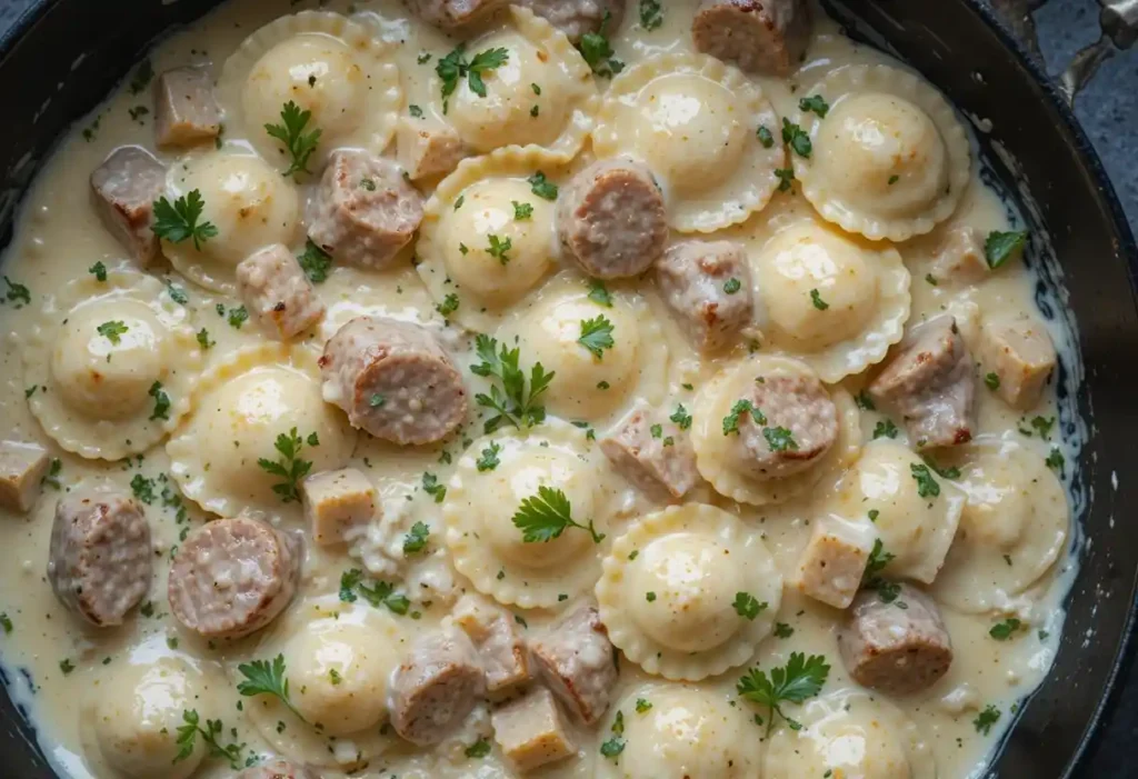 Crockpot Pierogi Casserole With Kielbasa