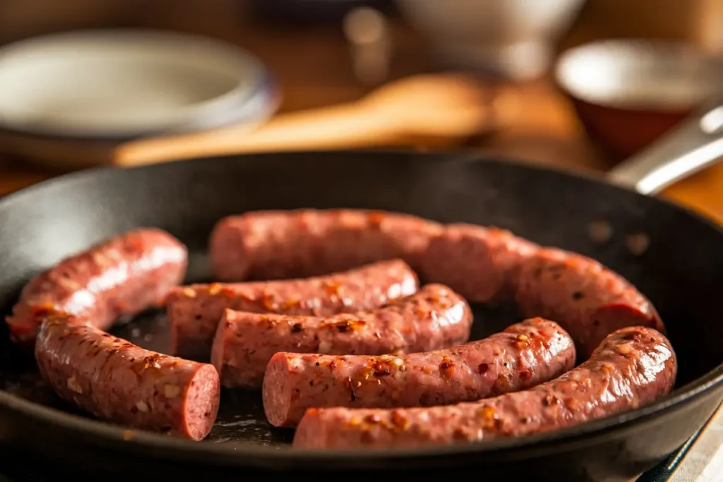 Browned Italian sausage for creamy soup