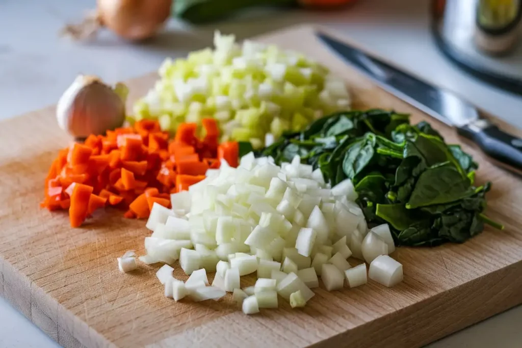 Fresh vegetables for creamy sausage soup