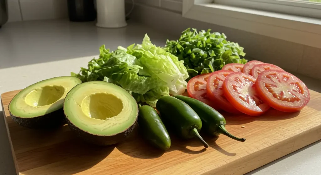 Fresh vegetables for Torta Cubana