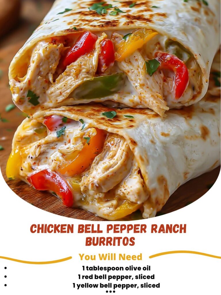 Chicken Bell Pepper Ranch Burritos