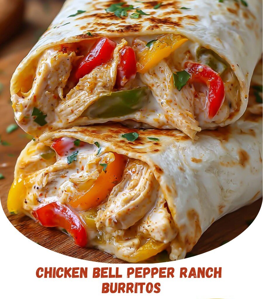 Chicken Bell Pepper Ranch Burritos