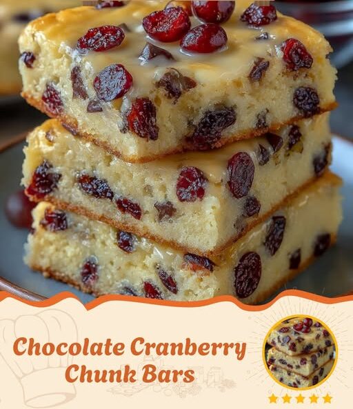 Chocolate Cranberry Chunk Bars