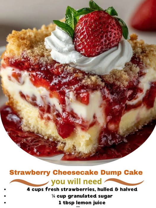 Strawberry Cheesecake Dump Cake