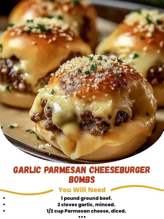 Garlic Parmesan Cheeseburger Bombs