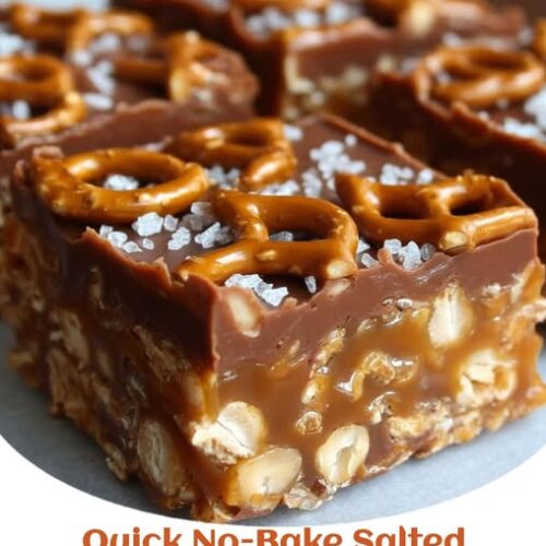 Quick No-Bake Salted Caramel Pretzel Bars