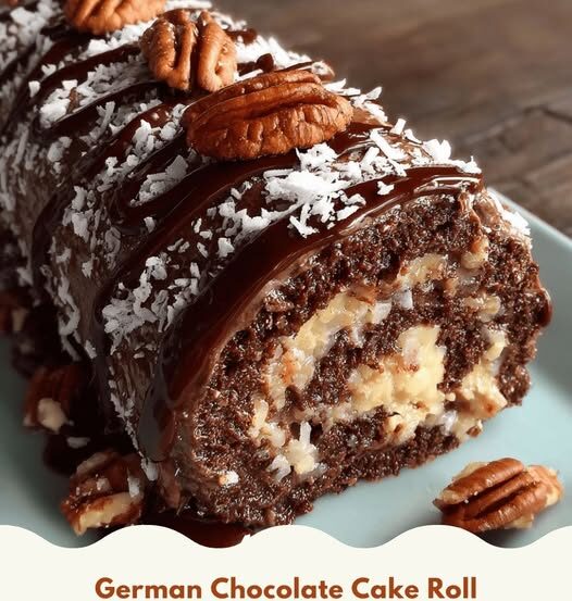 German Chocolate Cake Roll