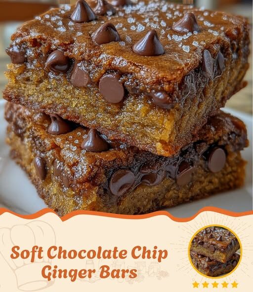Soft Chocolate Chip Ginger Bars