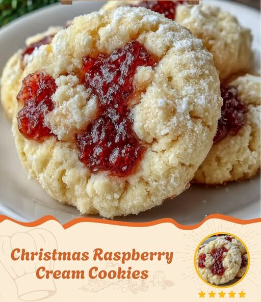 Christmas Raspberry Cream Cookies