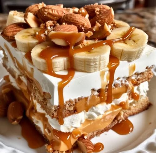 Banana Almond Caramel Icebox Cake