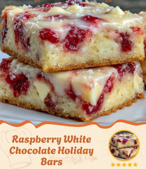 Raspberry White Chocolate Holiday Bars