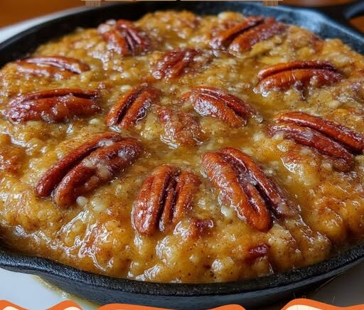 Old-Fashioned Pecan Cinnamon Skillet Cookie