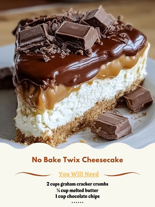 No Bake Twix Cheesecake