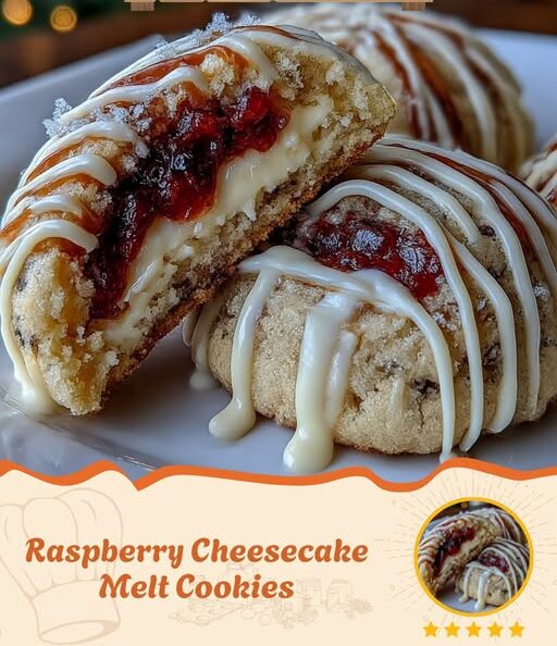 Raspberry Cheesecake Melt Cookies