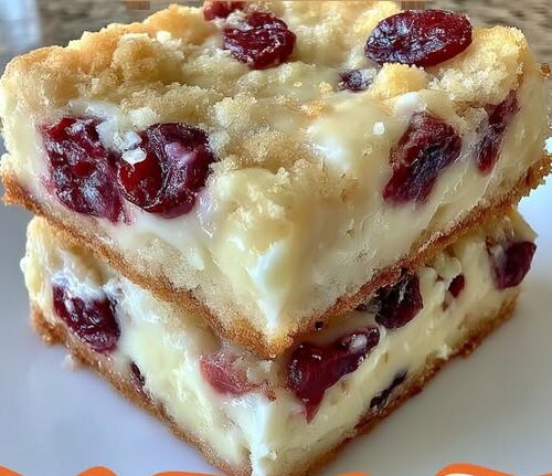 Cranberry White Chocolate Cream Squares