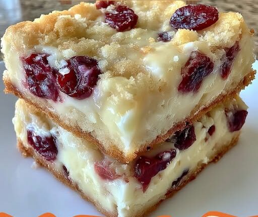 Cranberry White Chocolate Cream Squares