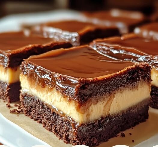 Salted Caramel Brownie Cheesecake Bars