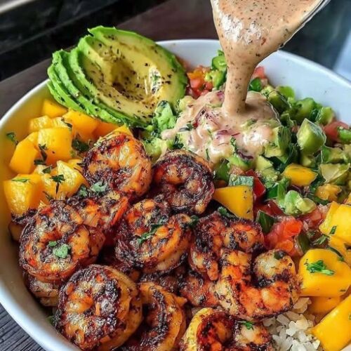 Shrimp & Avocado Bowls with Mango Salsa
