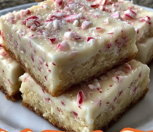White Chocolate Peppermint Snow Squares