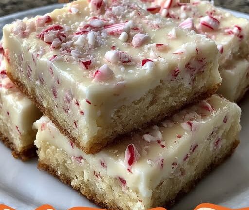 White Chocolate Peppermint Snow Squares