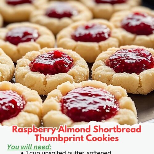 Raspberry Almond Shortbread Thumbprint Cookies