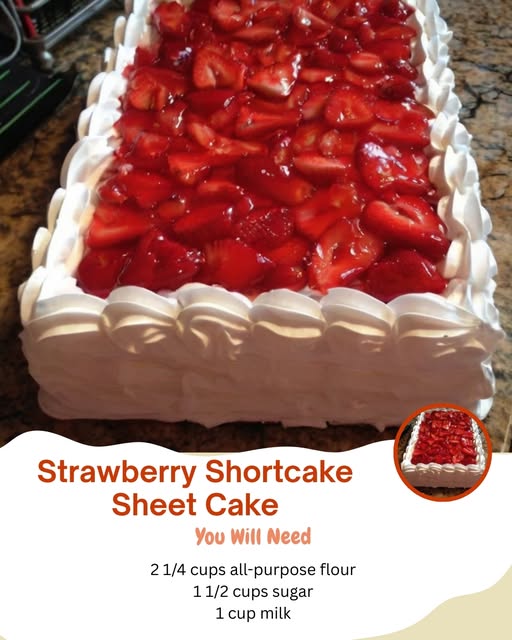 Strawberry Shortcake Sheet Cake