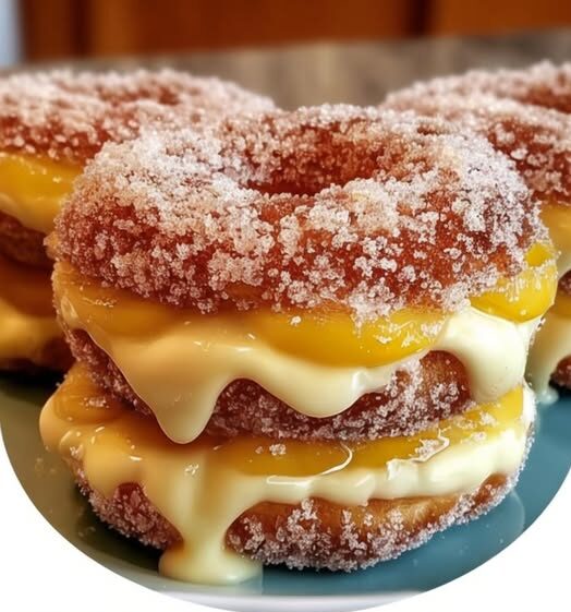 Peach Cobbler Cheesecake Donuts