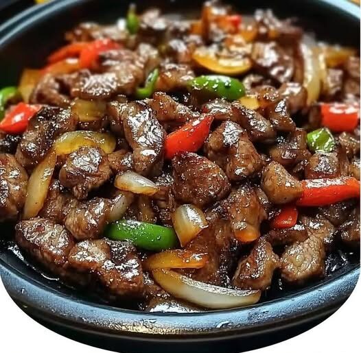 Sizzling Chinese Pepper Steak with Onions
