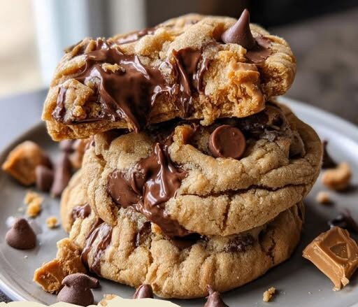 Gooey Peanut Butter Chocolate Cookies