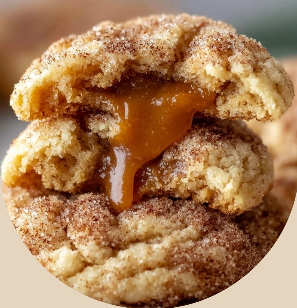 Brown Sugar Cinnamon Butter Cookies with Gooey Caramel Centers