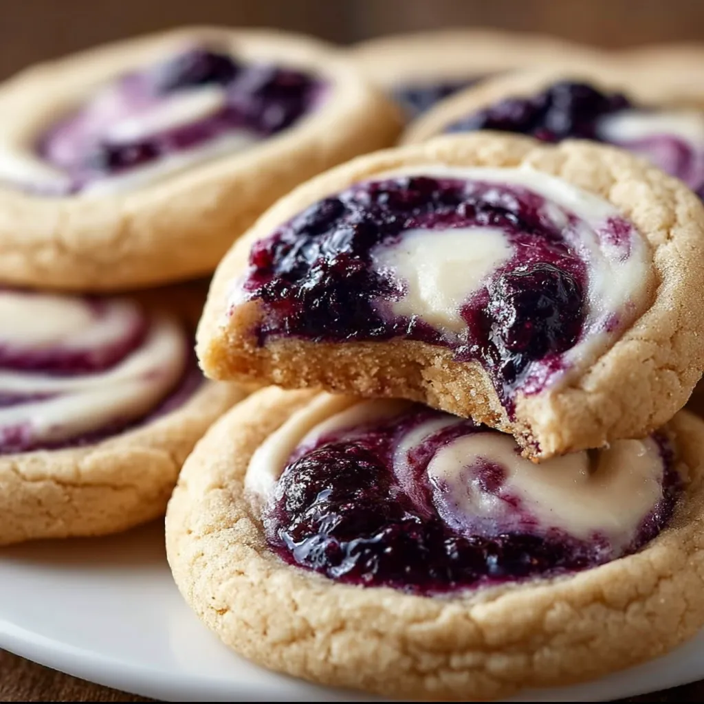 Blueberry Cheesecake Swirl Cookies