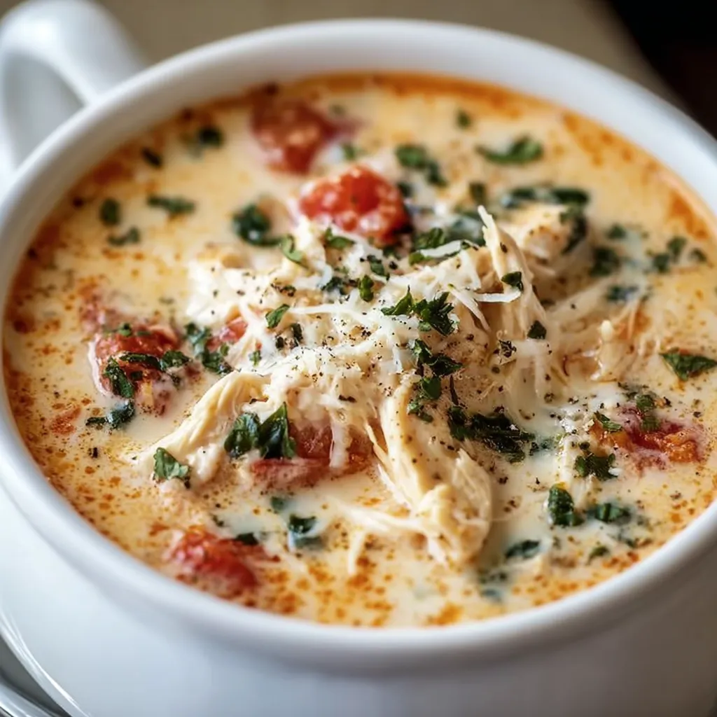 Crock Pot Creamy Chicken Parmesan Soup