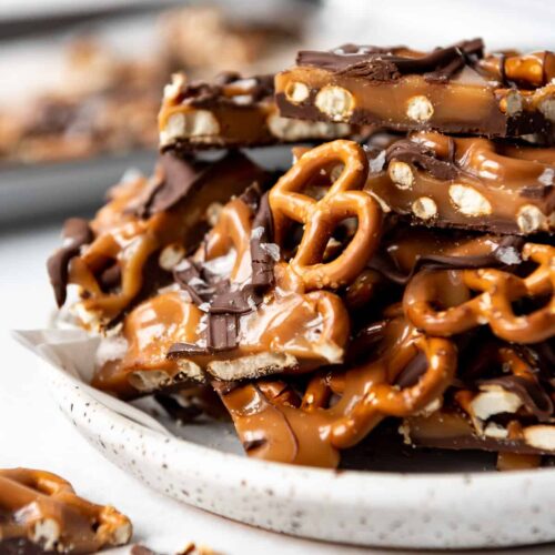 Chocolate Caramel Pretzel Bark