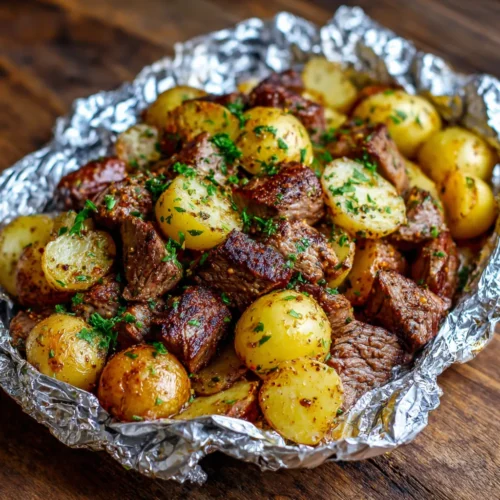 Garlic Steak & Potato Foil Packets