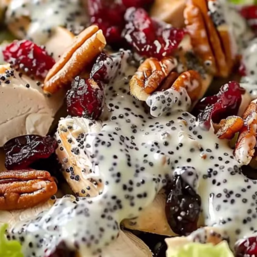 Cranberry Pecan Chicken Salad with Poppy Seed Dressing